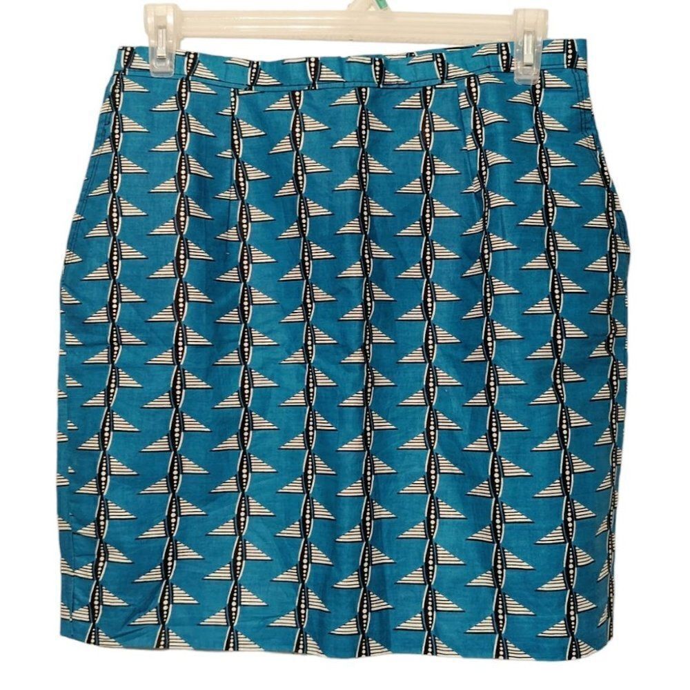 FRANCIS + BENEDICT Vibrant Teal Geometric African Print Cotton Fair Trade Mini M